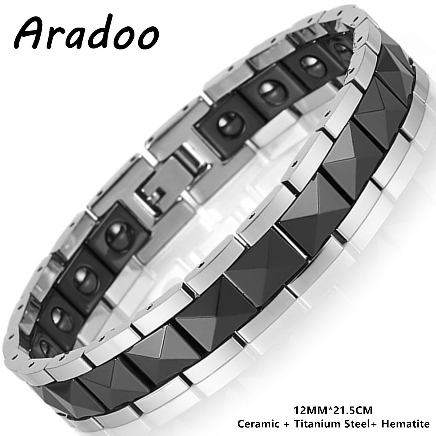 Ceramic Link Bracelet - ARADOO Minimalistyczna piramida Ceramiczna bransoletka ze